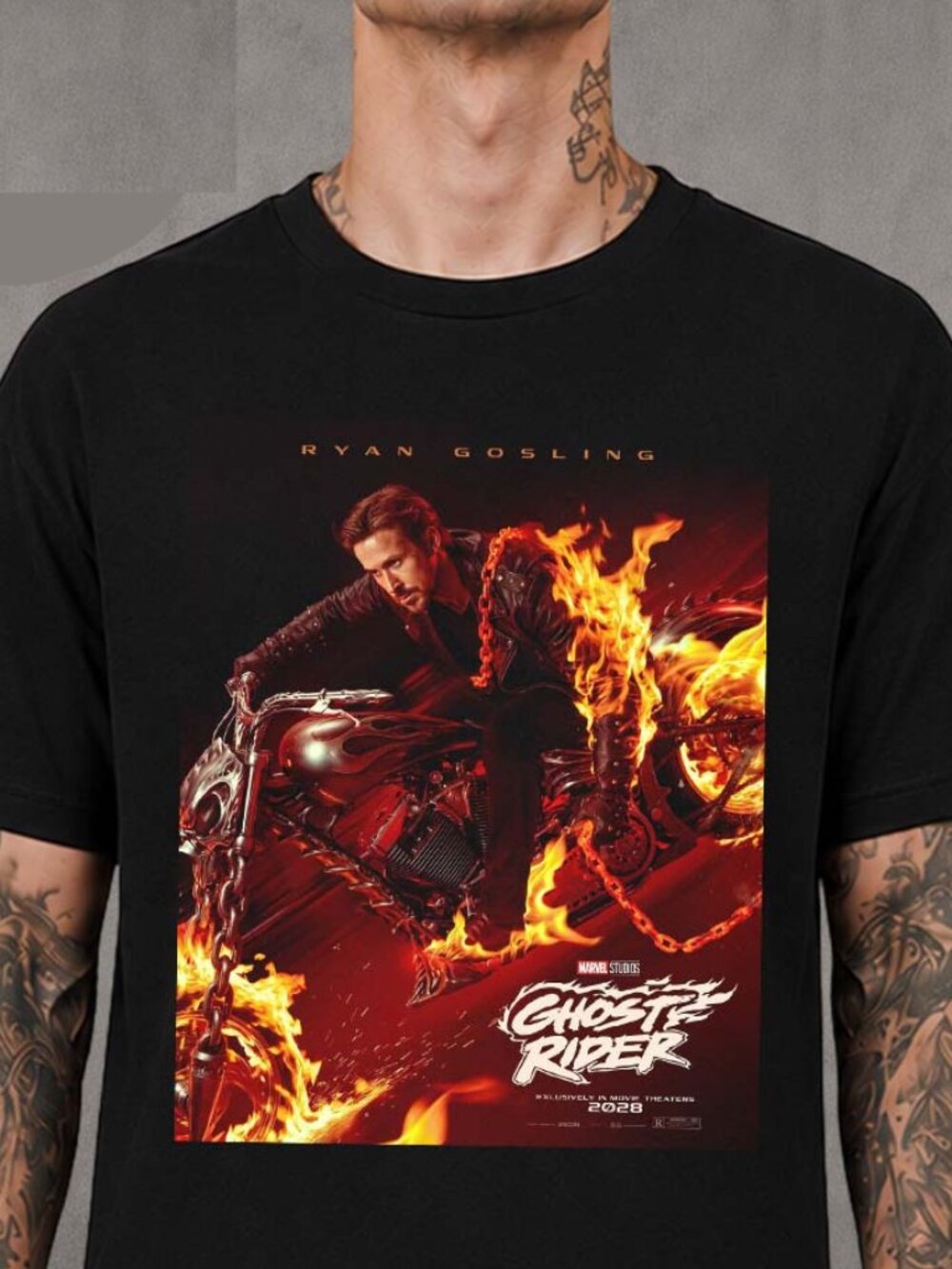 Marvel Ghost Rider Ryan Gosling Exclusive In Movie Theater 2028 T-Shirt